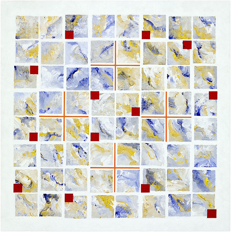 Blue-Gold-Red Squares